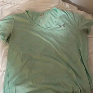 Mint green short sleeve v-neck t-shirt